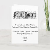 Police Gazette notecard Sandwich Island Karte (Rückseite)