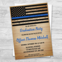 Police Graduation American Flag Thin Blue Line