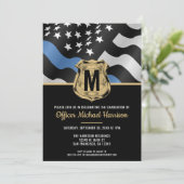 Police Graduation Law Enforcement Monogram Initial Einladung (Stehend Vorderseite)