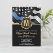 Police Graduation Law Enforcement Monogram Initial Einladung (Stehend Vorderseite)