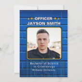 Police Graduation Party with Photo Einladung (Rückseite)