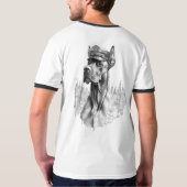 Police Great Dane Statue T-Shirt (Rückseite)