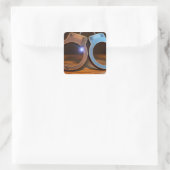 Police handcuffs quadratischer aufkleber (Tasche)