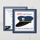 Police Hat Polizist Thema Geburtstagspartei Einladung (Vorne/Hinten)