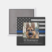 Police K9 Memorial - Thin Blue Line - Polizeihund Magnet (Vorderseite/Rückseite)