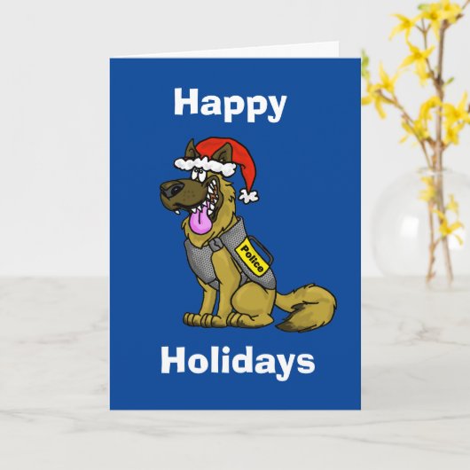 Police K-9 Hunde Weihnachtskarte Karte (Gelbe Blume)
