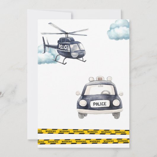 Police Kid's Birthday Einladung (Rückseite)