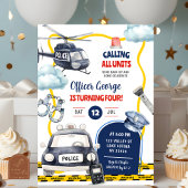 Police Kid's Birthday Einladung