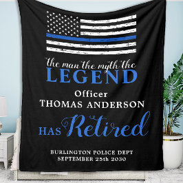 Police Legend Thin Blue Line Flaggenretirement Fleecedecke