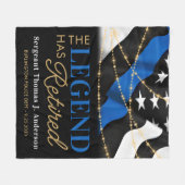 Police Legend Thin Blue Line Flaggenretirement Ges Fleecedecke (Vorderseite (Horizontal))