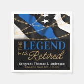 Police Legend Thin Blue Line Party zur Registrieru Serviette (Vorderseite)