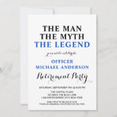 Police Legend Thin Blue Line Retirement Party Einladung (Vorderseite)