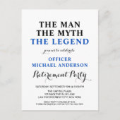 Police Legend Thin Blue Line Retirement Party Einladungspostkarte (Vorderseite)