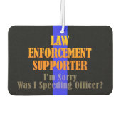 Police LEO Support Thin Blue Line Autolufterfrischer (Rückseite)