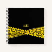 Police line yellow crime scene do not cross notizblock (Vorderseite)