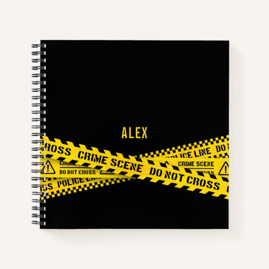 Police line yellow crime scene do not cross notizblock (Vorderseite)