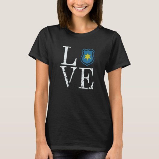 Police Love Police Badge T-Shirt (Vorderseite)