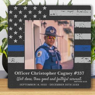 Police Memorial Thin Blue Line Fotoplatte