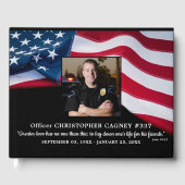 Police Memorial USA Flag Foto Funeral Gästebuch (Vorderseite)