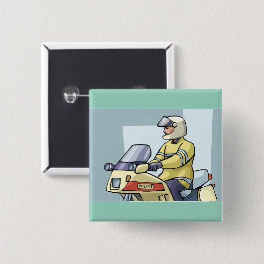 Police Motorcycle Officer Law Enforcement Button (Vorne & Hinten)