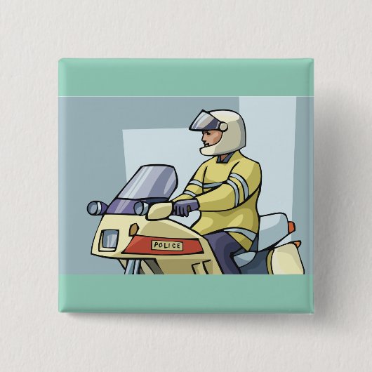 Police Motorcycle Officer Law Enforcement Button (Vorderseite)