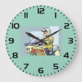 Police Motorcycle Officer Law Enforcement Große Wanduhr (Vorderseite)