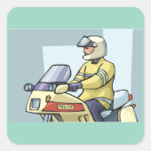 Police Motorcycle Officer Law Enforcement Quadratischer Aufkleber (Vorderseite)