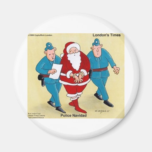 Police Navidad Funny Christmas Weihnachtsgeschenke Magnet (Vorne)