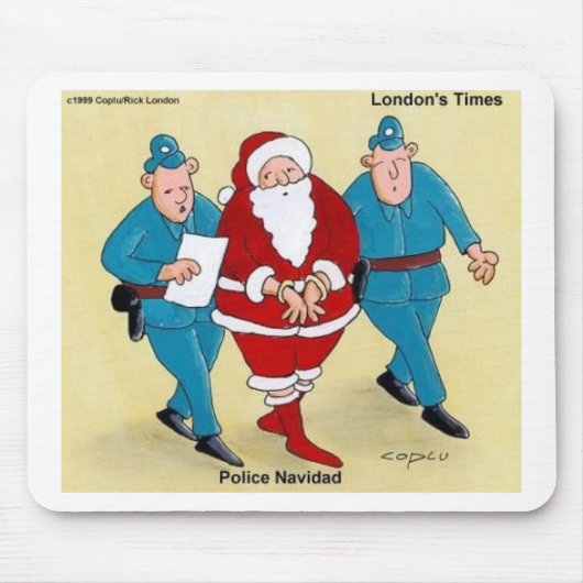 Police Navidad Funny Weihnachtsgeschenke und T-Shi Mousepad (Vorne)