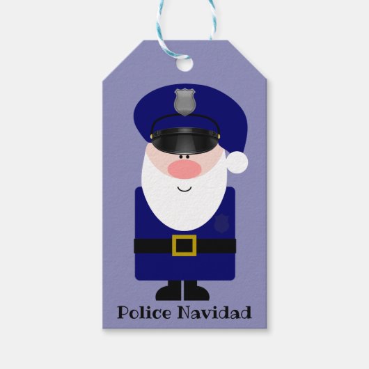Police Navidad Santa Geschenkanhänger (Vorderseite)