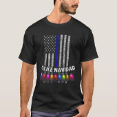 Police Navidad T-Shirt Thin Blue Line Vertikale Fl (Vorderseite)