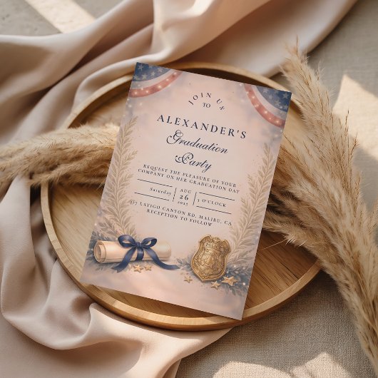 Police Officer Academy Milestone Graduation Einladung