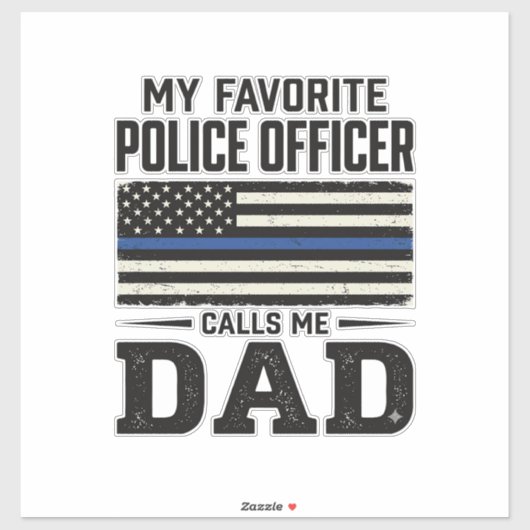 Police Officer Dad Vintage Flag Shirt Design_1 Aufkleber (Blatt)