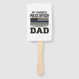 Police Officer Dad Vintage Flag Shirt Design_1 Fächer