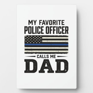 Police Officer Dad Vintage Flag Shirt Design_1 Fotoplatte