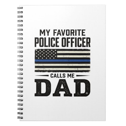 Police Officer Dad Vintage Flag Shirt Design_1 Notizblock (Vorderseite)