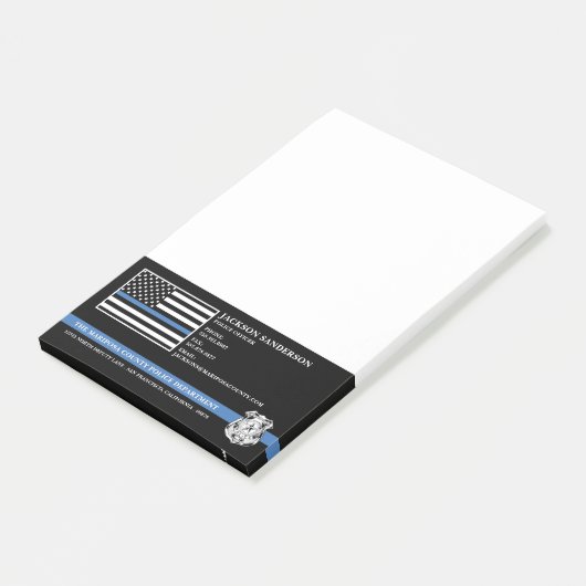 Police Officer Department Law Enforcement Logo Post-it Klebezettel (angewinkelt)