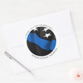 Police Officer Graduation Thin Blue Line Thank You Runder Aufkleber (Umschlag)