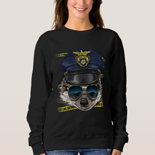 Police Officer Hedgehog PD Cop Crime Scene Hedgeho Sweatshirt (Vorderseite)