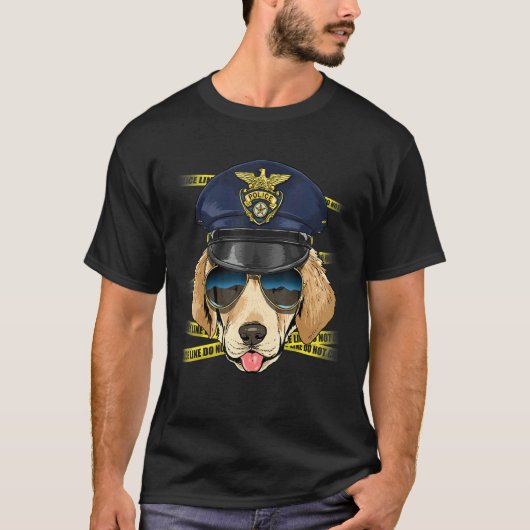 Police Officer Labrador Retriever Cop Crime Scene T-Shirt (Vorderseite)
