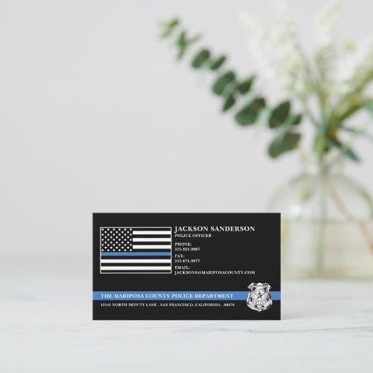 Police Officer Law Enforcement Custom Logo Visitenkarte (Stehend Vorderseite)