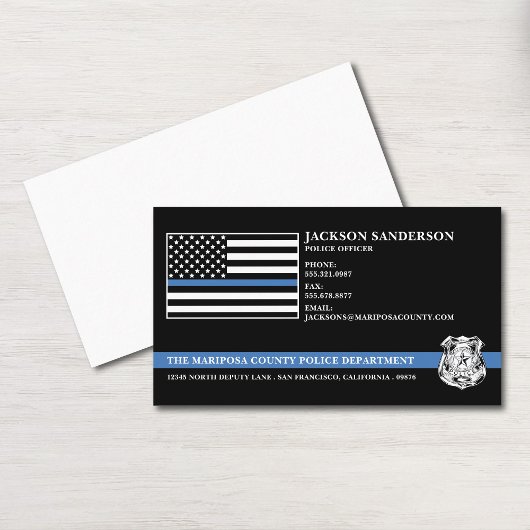 Police Officer Law Enforcement Custom Logo Visitenkarte