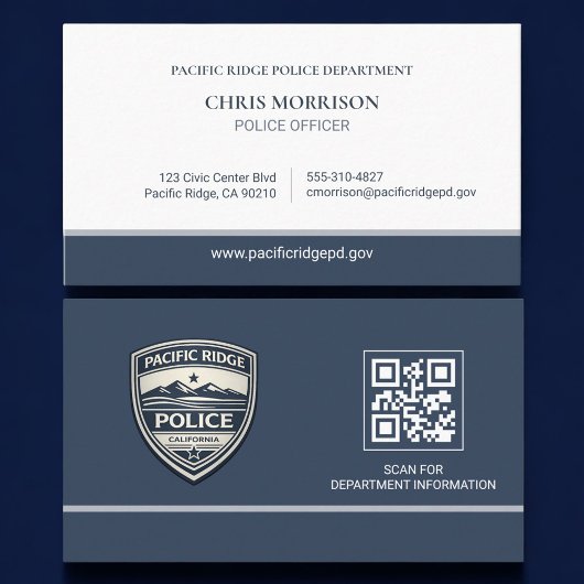 Police Officer Law Enforcement QR Code Logo Visitenkarte