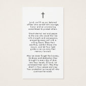Police Officer Memorial Cross Funeral Prayer Card (Rückseite)