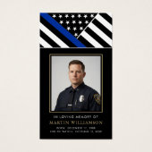Police Officer Memorial Cross Funeral Prayer Card (Vorderseite)