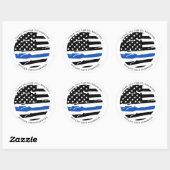 Police Officer Party Thin Blue Line Thank You Runder Aufkleber (Blatt)