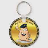 Police officer potato with a blue police hat schlüsselanhänger (Vorderseite)