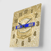 Police Officer Retirement Quadratische Wanduhr (Winkel)
