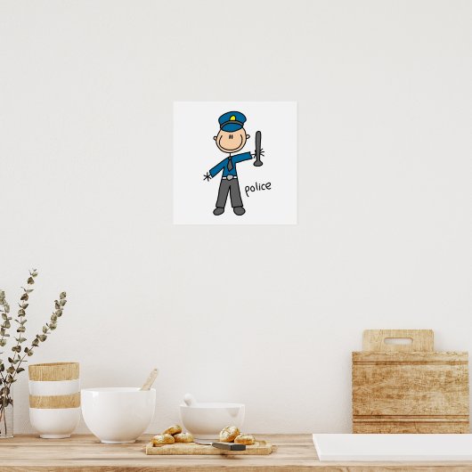 Police Officer Stick Figure Poster (Küche)