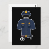 Police Officer Uniform Kids Carnival Postkarte (Vorne/Hinten)